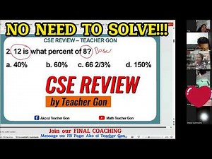 Civil Service Exam Math Review by Teacher Gon #csereviewer