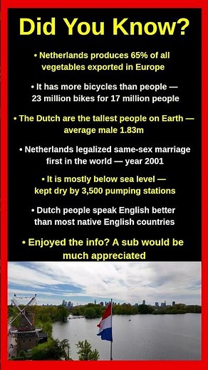 Shocking Facts About The Netherlands That Will Blow Your Mind 🇳🇱😱
