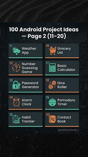 List of Android Development Projects ✨️#kotlin #androiddevelopment #programming
