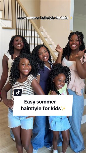 I saved so much money doing these crochet braids on my daughters for summer! ✨❤️👏🏾How did I do? #girlmom #momof5 #protectivestyles #crochetbraids #bohobraids
