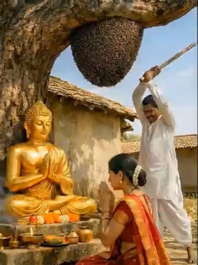 Buddha's Protection: A Lesson from Bee Disturbance