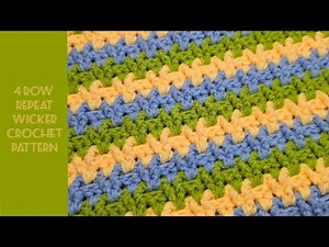 4 Row Repeat Wicker Crochet Pattern | FPDC/BPDC Stitches | Crochet Blanket