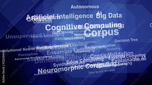 Lettering abstract background of artificial intelligence and unpredictable concerns of ai algorithms, deep learning, and neural networks in technology