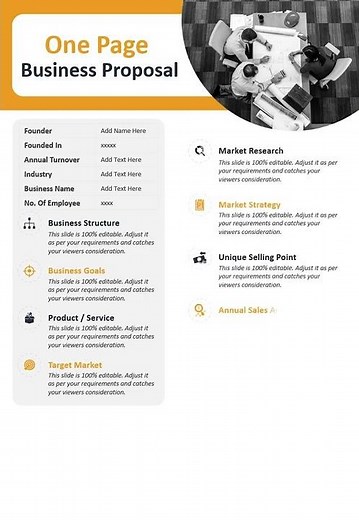 One Page Business Proposal PowerPoint Slide | Kridha Graphics