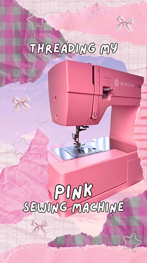 Threading my PINK sewing machine! 💕🌸💄🎀🧞‍♀️ #singerheavyduty #pinksewingmachine #sewingmachine #sewingtutorial #sewingtips