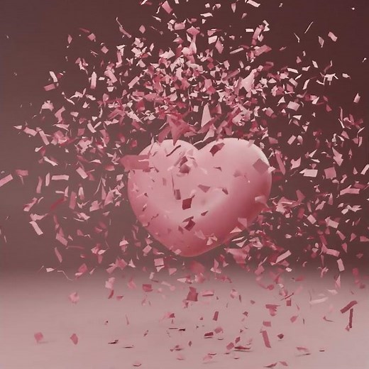 Pink Heart Explosion Animation | Blender 3.4