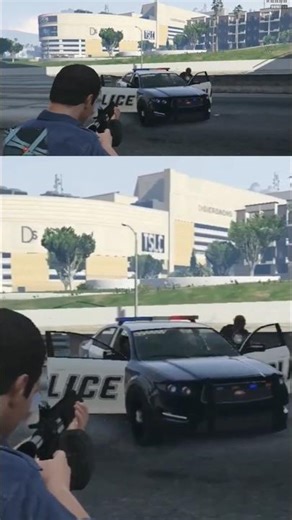 GTA 5 | Michael Epic Headshot 🚓💥 Hijacks Police Car & Escape 🔫💨 | GTA V Shorts