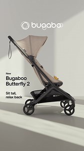 Bugaboo Butterfly 2’s spacious seat sits upright or reclines back for all-day travel comfort. | Bugaboo