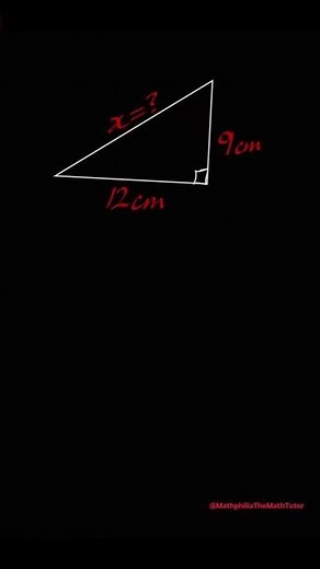 Solving for the hypotenuse of a right-angled triangle by using Pythagoras Theorem #geometry #maths