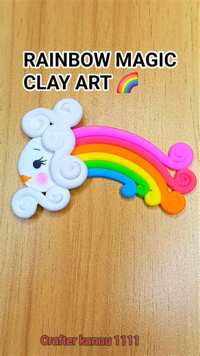 Rainbow Cloud Clay Art 🌈 | Satisfying Mini Clay Craft #Shorts #rainbow #clayart #viral