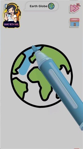 Earth Globe Drawing 🌍🎨 | Colorful World Art #Shorts