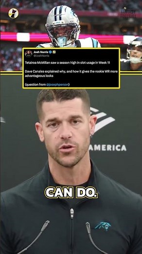 Dave Canales reveals the Xs and Os behind how he gets Tetairoa McMillan the football 👀