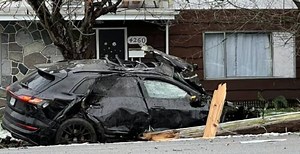 SUV flips, EV battery explodes in Richmond daytime crash (VIDEO) | Daily Hive | News
