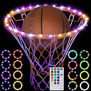 LED Basketball Hoop Lights-Remote Control Basketball Rim LED Light, 32 Key Remote Control&17 Colors 7 Lighting Modes,Waterproof LED Basketball Hoop,Suitable for Kids to Play Outdoors at Night