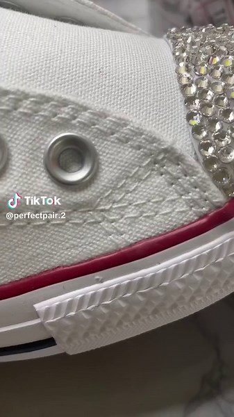Its something about creating with the rhinestone and pearl mix!!! Thank you for trusting me to create your #perfectpair @Tenneh Pabai 🤍🫶🏽✨ #PerfectPair #ibling #customconverse #lowconverse #specialoccasions #custommade #chucktaylors #whitepearl #rhinestones #iloveconverse #handmade #fromthistothat #blingbling #ilovebling #oneofone