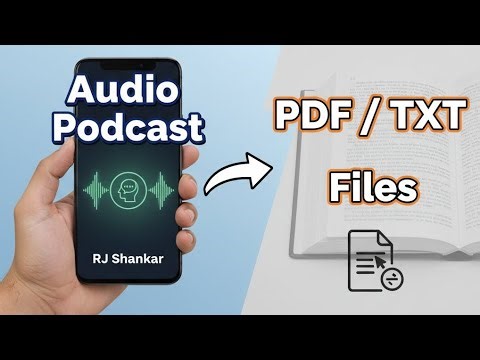 How to Create a "Audio Podcast", "PDF or TXT" Files With Talkback by RJ Shankar