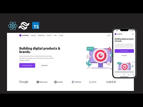 Responsive Landing Page for Saas (React.js, Tailwind.css & Typescript)