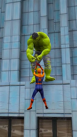 Hulk Saves Spider-Man Mid-Air & Destroys Venom! 🟢🔥 #gta5 #gaming