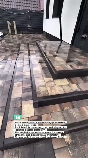 Perfect 45° Paver Corner Cut That Looks Insanely Clean #pavers #construction #shorts