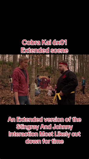Here’s an extended version of the stingray and Johnny interaction from 6x01 which was most likely cut down due to runtime #cobrakai #cobrakaiseason6 #johnnylawerence #daniellarusso
