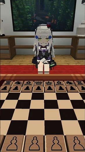 Playing Chess with Klukai [ Minecraft Yes Steve Model ( YSM ) x Touhou Little Maid 1.20.1 Shorts ]