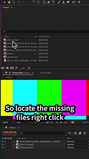 Replace Missing Footage in Adobe After Effects