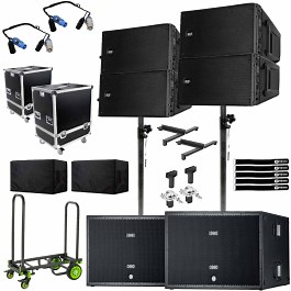 (4) RCF HDL 10-A Active Line Array Modules with Dual 18" Active High Power Subwoofers Package