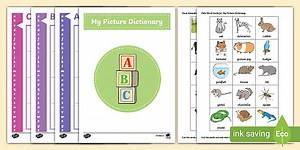 Picture Dictionary Animals Word Cards Pack
