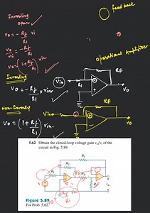 5.62 Obtain the closed-loop voltage gain v_{o} / v_{i} of the c... | Filo