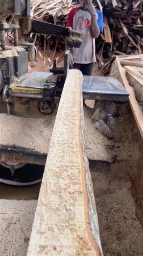 Professional and fast!! Wood cutting skills with a super sharp chain saw machine #sawserkel #teak