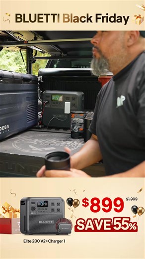 17K views · 38 reactions | BLUETTI Black Friday Sale 2025– BLUETTI Elite 200 V2+Charger 1: Save $1,100 OFF!  Ultra-durable LiFePO₄ battery: over 6,000 cycles ⚡ Power boost up to 3,900W for every need  Perfect for home, travel, and emergencies  30-Day Price Match Guarantee – Shop with total confidence  Immediate shipping – Get yours first | Bluetti Global | Facebook