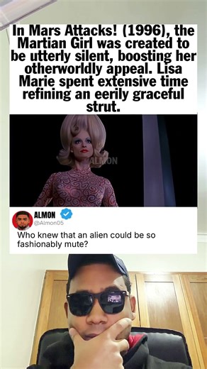 In Mars Attacks! 1996, the Martian Girl was created to be utterly silent, boosting her otherworldly