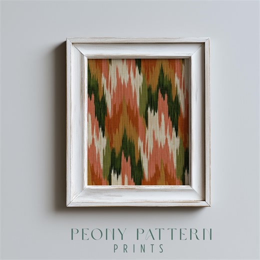 Tribal Ikat Print - Ethnic Pattern Digital Wall Art, Artisan Textile Design, Boho Rustic Decor, Cozy Vintage Home Art Printable V573 - Etsy