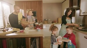 Liam and Jodie found everything they needed for their new built-in kitchen at ao.com! Now they love to bake with all the kids, even if it does get a little messy! Tell us, how many muffins have they made? | AO