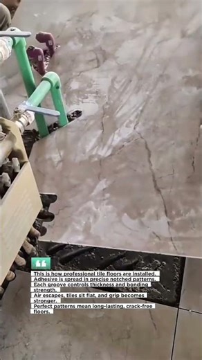 Perfect Tile Adhesive Pattern for Strong Flooring #construction #tiling #shorts