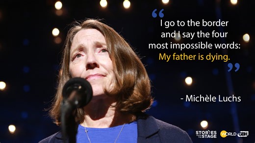 In order to be with her father in his final moments, Michele Luchs navigates immigration, eviction, and a pandemic. #NYC #Grief #Fatherhood #TrueStory #DadStory | Stories from the Stage