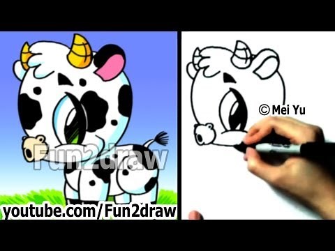 Fun2draw - How to Draw a Cow - Drawing Lessons - Easy Drawings | Online Drawing Lessons