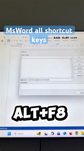 ✅ MsWord shortcut keys in one click #share #msword #shortcutkeys #share #like #unique #macors