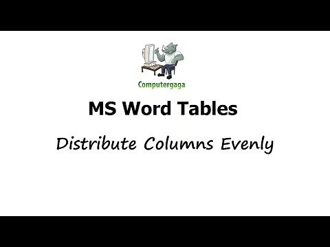 Distribute Columns Evenly - MS Word Tables - Make Columns Equal Width
