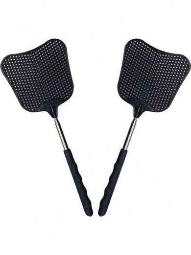 Retractable Electric Mosquito Swatter, Durable Plastic Electric Mosquito Racket, Manual Insect Killer Tool For Home, Office, Dorm, Camping, Hiking, Recessed Handle Design For Easy Grip, Insect Control And Repellent Supplies, Kitchen Essentials, Bathroom Accessories, Travel Necessities | SHEIN