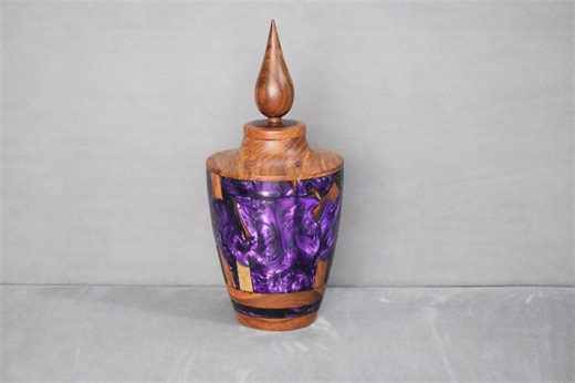 Handmade Wood & Resin Cremation Urn | Modern Memorial Art - Etsy