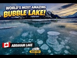 《4K 》🇨🇦 Number One Bubble Lake｜AbrahamLake｜3.5 hrs drive from Edmonton ❄️🧊