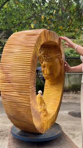 💫🌿 Buddha's Blessings Carved to Perfection 🪵#buddha #wood statue#vishu art#wood #artwork #workout
