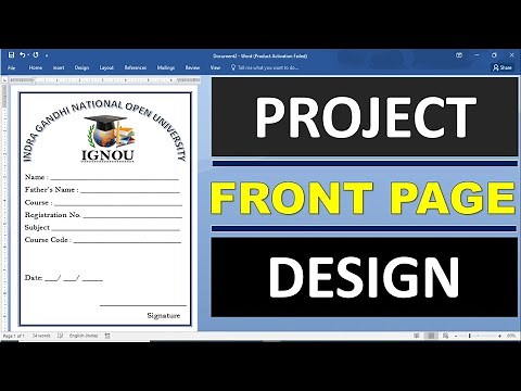 How to Create a Project Front Page in Microsoft Word | Microsoft Word | #front_page_design