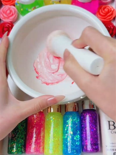 DIY Pink Rainbow Slime Mixing Tutorial