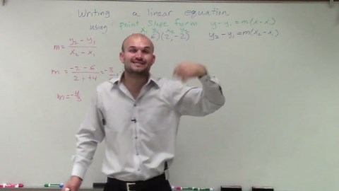 Writing an equation using point slope form given two points