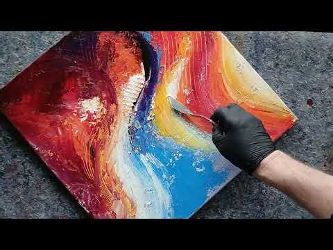 Abstract Acrylic Palette Knife Painting–DEMONSTRATION #Step by Step #PaletteKnife #ArtTransformation