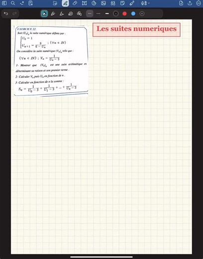 Math With Othmane on Instagram: "Les suites Numériques #2bac et #1bac / suite géométriques ❤️👌"