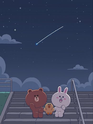 make a wish🌠 #linefriends #makeawish #shootingstars