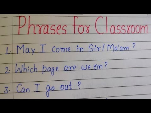 Phrases l Classroom phrases l Important phrases for classroom l Common Classroom English phrases